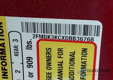 2013 Ford Edge Limited z USA, uszkodzony, nr VIN 2FMDK3KCXDBB36768